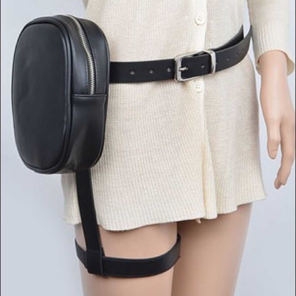 Black Nova fashion waist bag leg attachment